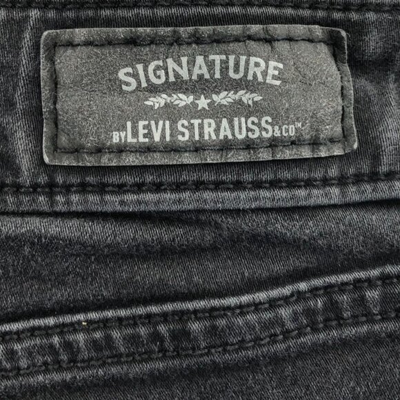 Levis Signature Womens Jeans Size 10S Low-Rise Jegging Skinny Leg Black Denim - Picture 14 of 16